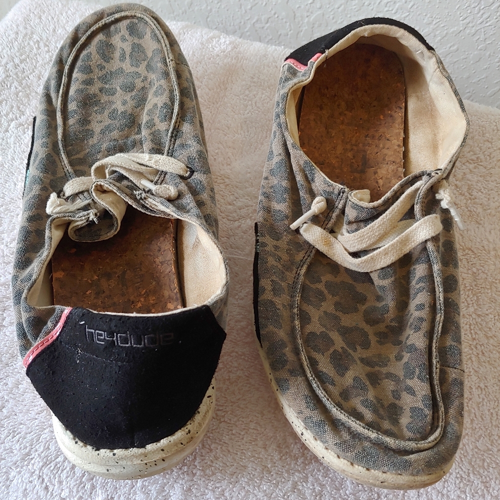 Hey Dude Gray Leopard Casual Shoes
